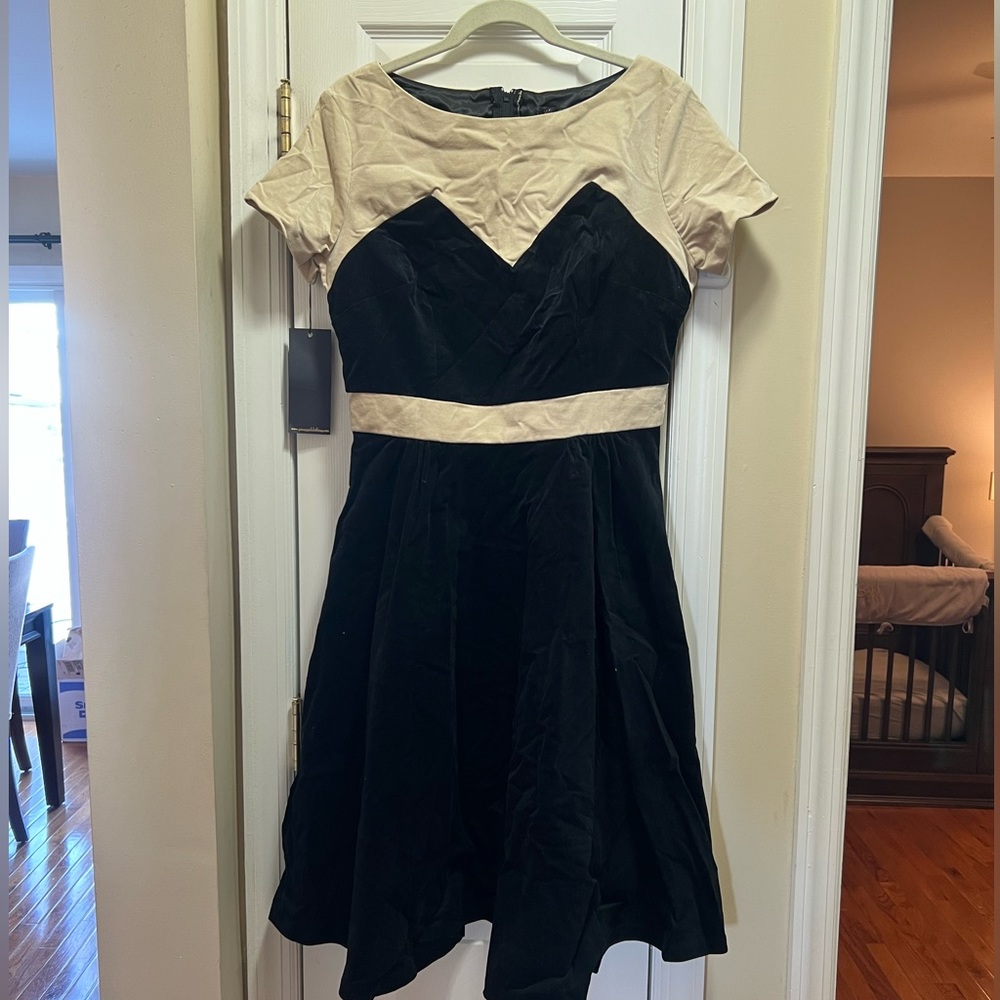 Pinup Couture Laura Byrnes Collection Velvet Flare Pinup Retro Dress Large